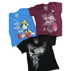 Disney Mickey‎ Mouse Pinocchio Jack Skellington Tee Top Shirt XL Lot Of 3